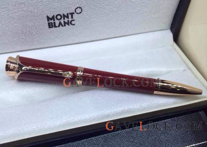 Imitation Mont Blanc Pens Red And Rose Gold Ballpoint Pen